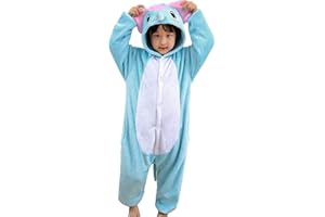 XIVISTO Pyjamas Animal en Flanelle Onesie Enfant Cosplay Déguisement Carnaval Noël Fête Loungewear