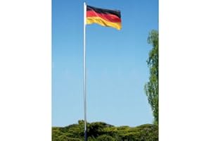 BENELANDO Stabiler 6,2 Meter Fahnenmast mit Flagge Seilzug Bodenhülse Flaggenmast Fahnenstange