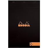 Rhodia 182012 &deg;C Classic notebook 21 x 29,7 cm &ccedil;izgiler, kenar/&Ccedil;er&ccedil;eve 70 &ccedil;ıkarılabilir sayfa mikro perfore etmek 90 g, siyah