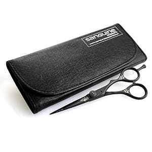 Professional Hair Scissors, Eye Catching Flower Details - Offset - Black - 5.5 inch - Image 4