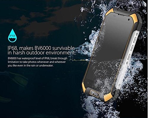 Blackview BV6000 IP68 impermeabile a prova di polvere antiurto 4G smartphone ,4,7Â pollici 4500mAh batteria , Gorilla Glass schermo Rugged, Android 6.0,MT6755 Octa Core 2.0Â GHz 3GB RAM 32GB ROM, 1280*720 pixels, 5MP+13MP Doppia telecamera,NFC,IPS,HD,1080P,Dual SIM, Pulse Fingerprint Sensore per telefono cellulare,Telefono Intelligente