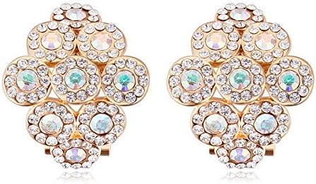 Oudora Circles Shaped Style Made with Swarovski Crystal Fashion Women Jewelry Earrings