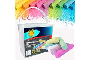 SMART PLANET Smart-Planet Lot de 20 craies pour enfants - 6 couleurs différentes - Craie pour enfants à peindre sur la route - Craie lavable - Avec boîte