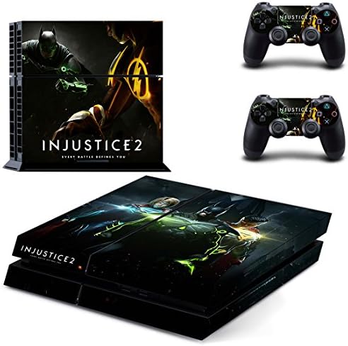 Injustice 2 PS4 Vinyl Skin Sticker Decal for Console &amp; 2 Controllers NEW
