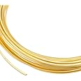 BENECREAT 16.4Feet 14K Gold Plated Square Copper Wire, 20 Gauge Gold Copper Wire for Jewelry Beading Craft Work