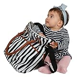 Wickeltaschen von nimnik | Windel Tasche w/Wickelauflage | Designer Staubbeutel für Mädchen Jungen Zwillinge | schwarz Streifen - 8