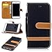 Produktbild iPhone 7 / iPhone 8 flip case hülle,Fanryn Schutzhülle / Cover / Handyhülle / Etui für Apple iPhone 7 / iPhone 8 Farbe Spleiß Serie Cowboy Muster Schutzhülse Muster Design Folio Leder Tasche Case Hülle im Bookstyle mit Standfunktion Kredit Kartenfächer,Magnetverschluss Muster Handyhülle – Schwarz