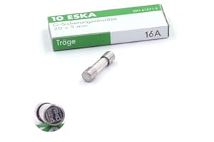 SPC-BOUTIQUE 10x Fusible temporisé (T) en verre 16A / 250VAC 5x20mm