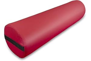 ZEN MASSAGE WARE Zen – Cojin rulo para camillas de Masaje y Fisioterapia 60x15x15 cm - Cojin cilindrico para Rodillas, Tobillos y Cuello - Cojines cilindricos con Funda de imitación de Cuero PU Burdeos