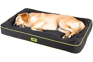 Ferplast Hundematte Extra Groß - Orthopädisches Hundebett - Hundebett Waschbar & Kratzfest - Hundekissen - Hundebett Flauschig - Herausnehmbare Polsterung - Polo - 110 x 70 x h 8 cm, XL, SCHWARZ