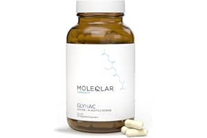 ‎MOLEQLAR MoleQlar GlyNAC Kapseln 120 Stück - 600mg Glycin & 600mg NAC (N-Acetyl-Cystein) pro Portion - Glutathion Vorläuferkomplex - vegan & glutenfrei - Zertifiziert in DE