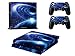 Produktbild Stillshine PS4 Skin Aufkleber Sticker Folie schützende Haut Schale für Sony Playstation 4 Konsole und 2 Controller (blue comet)