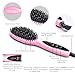 LONGKO Hair Straightener Straightening Brush - Hair Straightening Brush Ceramic Straightener Comb Adjustable 450?/230? Temperature 30min Timer Auto Lock for Smooth Silky Hair Styling Salon (Pink)