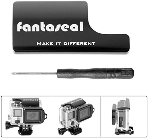 Fantaseal® Aluminum Clip Lock for GoPro Housing GoPro Case GoPro Backdoor Safety Lock GoPro Clip GoPro Replacement Latch Rear Snap Lock Buckle for GoPro Hero 4/3+ Skeleton Housing - Black