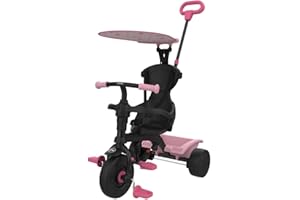 Zoomee 4 in 1 Trike - Unicorn Dream - Parental Lock Mode, Removable Safety Bar, Safety Steering Lock System & Shock Resistant Wheels, Adjustable UV Sunshade - Ages 10-36 Months.