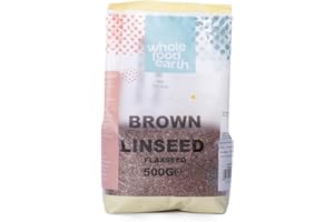 Wholefood Earth - Semillas de lino marrón/semillas de lino 500 g sin OGM natural vegano rico en fibra fuente de proteínas