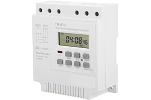 DEWIN Minuterie Programable, TM-163 Triphasé 380V Relais Temporisé Commutateur de Minuterie de Puissance de Contrôle Hebdomadaire Numérique Intelligent pour Moteur Triphasé 350V-420VAC