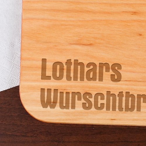 Cera & Toys® Frühstücksbrettchen Set mit Messer – Gravur mit gewünschten Namen – Motiv: Wurschtbrett - 3