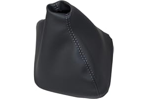 AERZETIX: Funda para palanca de cambios de piel sintética con costuras de colores variables (gris oscuro)