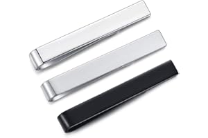 HONEY BEAR Set mit 3/6 Krawattenklammern für Herren/Jungen, schmal, 4 cm, Edelstahl für Hemden