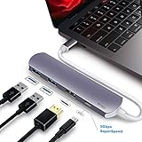 Type C Hub, USB C Hub with HDMI, WIWU HDMI 4K Adapter with Power Delivery, 4K Video HD Port, 2 SuperSpeed USB 3.0 Ports, Aluminum USB C Adapter for MacBook/MacBook Pro 2016/2017, Google Chromebook, USB Flash Drives and Other Type-C Devices