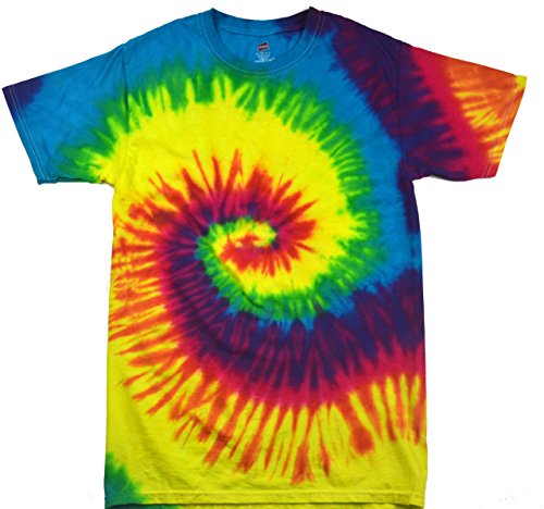 Colortone Rainbow Tie Dye Top de Manga Corta Camiseta de la Mujer Arco Iris X-Large