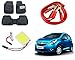 Auto Pearl Premium Quality Car Accessories Combo of Car Floor Foot Mats 4D Black. & SMD/LED Interior Roof Ceiling Light. & Car Heavy Duty Jumper Booster Cables Anti Tangle Copper. RS.2041.00