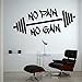 Produktbild Eeemmm No Pain No Gain Lifting Weights Training Gym Wall Decal Body Building Physical Education Wall Vinyl Sticker Bedroom Decor 125 * 57Cm