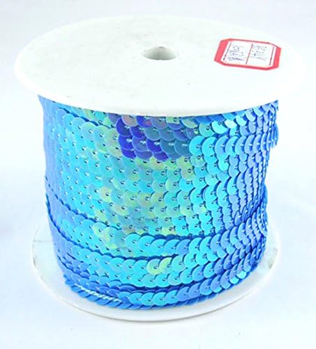 Sequins Blue Silk Ribbon 6 mm wide and 91 metres long