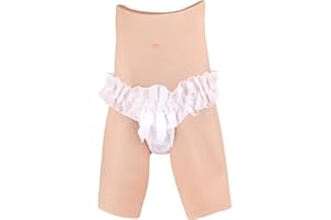 YEEFAIRY Culotte Silicone Réaliste avec Tuyau, Travesti Faux Vagin Hanches Crossdresser Short Mi-Cuisse Pantalon Transgender Fausse Chatte Fesse Féminisé pour Hommes