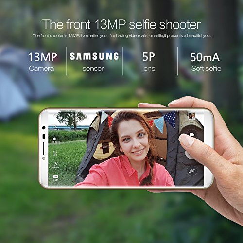 Cubot X18 (2017) Android 7.0 4G-LTE Dual Sim Smartphone ohne Vertrag, 5.7 Zoll (18:9) IPS HD Touch-Display, 3GB Ram+32GB interner Speicher, 16MP Hauptkamera / 13MP Frontkamera, Split Screen Mode Funktion, Fingerprint Sensor, 2.5D gebogener Bildschirm, nutzbares GPS, Benachrichtigungs-LED, Gold