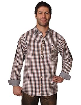 OS Trachten Trachtenhemd Quirin braun Karo Langarm