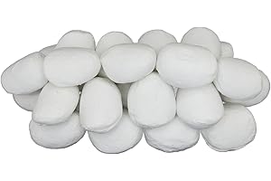 COALS 4 YOU NW LTD The Stove Wizard Gas Fire Replacement Pebbles Coals 20 Large White Ceramic Pebbles for Gas, LPG, Bio Ethanol and Electric Fires. Approximate size 70mm x 50mm x 40mm