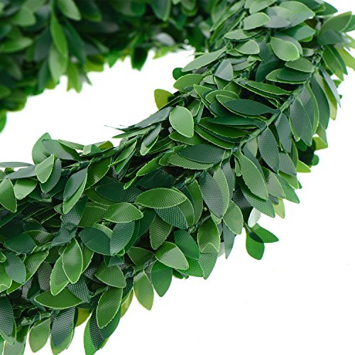 eBoot 24,6 Yards Künstlichen Efeu Buchsgirlande Laub Grün Blätter Fake Rebe für Hochzeit Party Feier DIY Stirnbänder - 3