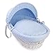Luxury British Made Soft Blue Dimple Moses Basket Replacement Cover