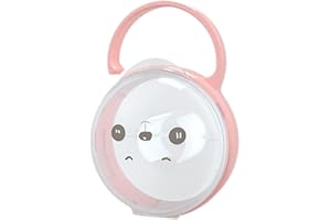 Leling Pacifier Storage Box, Holder/Baby Silicone Dummy Travel Case/Pram Container Organiser With Handle Storage, Baby Holder, Steriliser Case, Pink