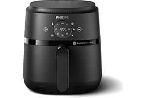 Philips Airfryer Serie 2000 - Friggitrice ad aria da 4,2L, 1500W, Tecnologia RapidAir, Touchscreen digitale, 13 modalità, 9 funzioni preimpostate, Fino al 90% di grassi in meno, Nero (NA229/00)