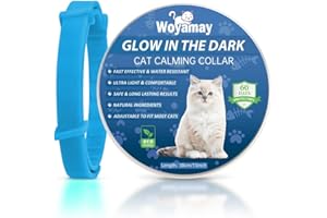 Woyamay Collare Calmante per Gatti, Luminoso Sicuro Anti-Ansia Collari per Gatti con Dimensioni Regolabili, Collari Calmanti ai Feromoni Impermeabile Naturale per Gatti, 1pz Blu