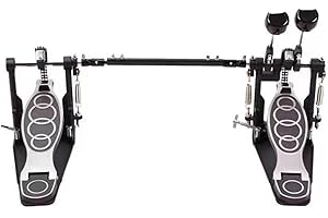 WISECOCO Fußmaschine Pro, Doppelpedal Drum Pedal, Bass Kick Drum Pedal, Fußmaschine Chain Kick Drum Pedal 2 Pedale Schlagzeug Zubehör für Drumsets