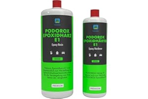 PODOROX E1 Epoxidharz Set mit Härter | 3 kg | Transparent & Geruchsarm | Zum Laminieren, Gießen & Versiegeln | Für Holz, Boot & DIY-Projekte