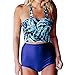 Produktbild Loveso Damen Bikini Set Vintage Bademode Push Up Zweiteilig Sommer Sportliches Bademode Strand Bikini in Viele 9 Farben Zweiteiliger Bikini (Tank Top + Bikinihose)