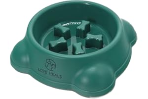 LOVE HEALS Ciotola Anti Ingozzamento | Ciotola a Alimentazione Lenta per Cani | Distributore Antiscivolo di Crocchette per Cane (verde)