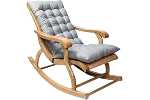 JTWEB Garden Patio Chair Cushion Outside High Back Sun Lounger Cushion Thick Recliner Rocking Seat Pad with Back Buckle and 6 Pair Strap 120 * 50cm (1PCS, Gray)