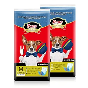 Dono Disposable Dog Diapers Male-Dogs Jeans Super Absorbent Soft Pet Diapers Doggie Wraps for Male Puppy Dogs 22pcs,Leak Protection Excitable Urination or Incontinence