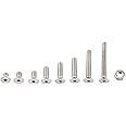 300pcs M2.5 Stainless Steel Hex Socket Screws With Hex Nuts Assortment, Full Thread, Plain Finish(C: Flat head)