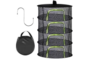 Wffeila Filet de séchage à 4 Couches à Suspendre, Filet de séchage Pliable, Filet de séchage, Filet de séchage, Filet de séchage pour Plantes, légumes, Herbes, bourgeons(A)