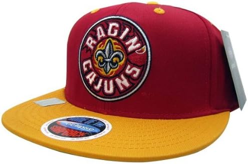 Eclipse Specialties NCAA Louisiana Lafayette Ragin' Cajuns Logo Style Snapback Hat, Red/Gold