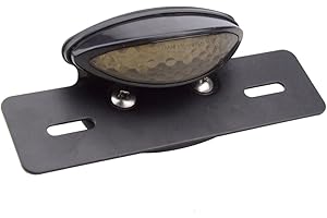 GOOFIT Motorcycle LED Tail Light Integrated License Plate Rear Brake Lamp Smoky Lens Replacement For Scooter Black