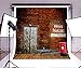 Produktbild aaloolaa 2,5 x 2,5 m Fotografie Hintergrund Foto Hintergrund Old rot Brick Wand Shabby Tür Nostalgie Briefkasten Holz Boden Neugeborene Lover Kind Kid Baby Erwachsene Hochformat Szene Requisiten Video Shooting Studio