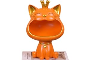 BLOOOK Statua Gatto,Vassoio Portachiavi,Svuotatasche,Gatto Fortunato,Regali Tema Gatto per Amanti dei Gatti Gadget,Porta Caramelle da Tavolo,Organizer Gioielli,Centrotavola Moderno Design